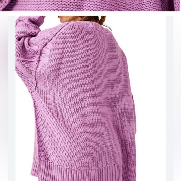 NWT Free People Alli V Neck Sweater - Iris Orchid - Picture 3 of 10